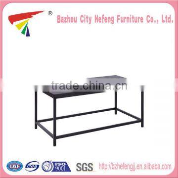 Black MDF top metal frame coffee table