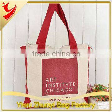 2016 Fashion Cheap Women Recyclable Canvas Shopping Bags In Red