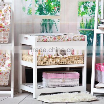 Factory direct sale sits stool ~ ~ Korean white rural style furniture queen-size bed stool wooden stool in shoes real wood