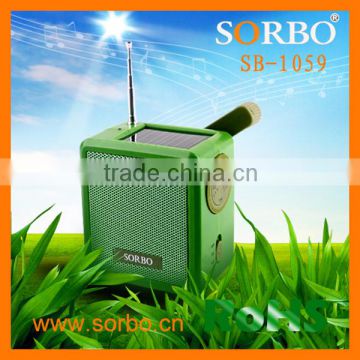 Compact portable solar-powered sensitive mini fm am auto Radio