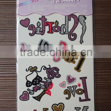 2016 best seller eco-friendly high quality glitter body tattoo stickers
