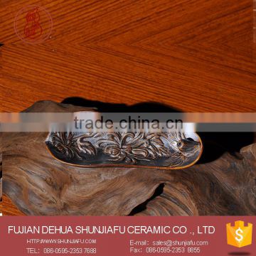 Flower Relief Decor Ceramic Incense Stick Holder