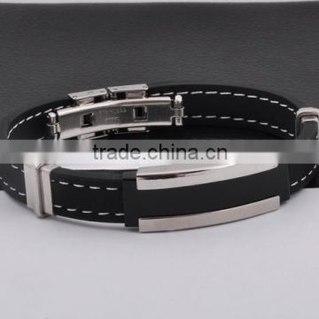 Stainless Steel Silicone Rubber Bracelet(HB10108)