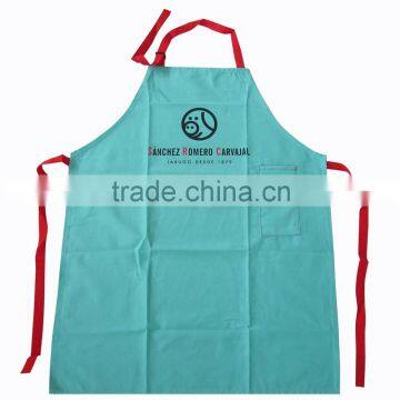 Promotional Imprinted Cotton Apron w/ Printed Logo Colored Strap
