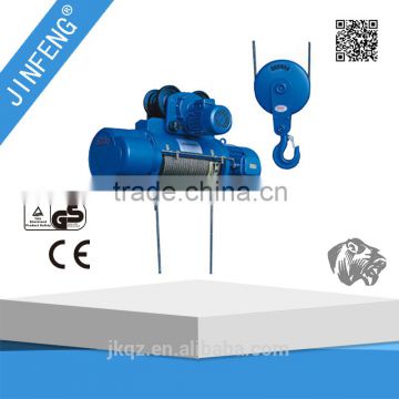 MD1 type pickup and carry steel wire rope electric capstan rope winch hoist with motorised i-beam trolley