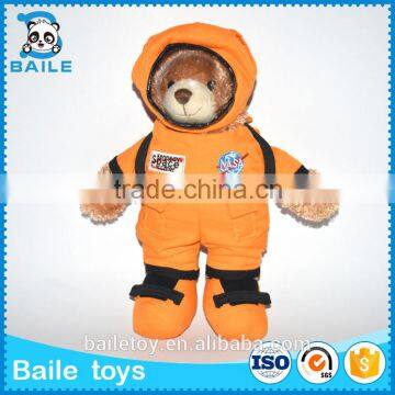 2016 High quality soft stuffed plush toy teady bear with aviation suit