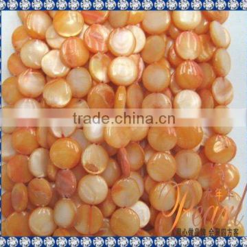 Hot Sell Orange Color Round Shell Strands SP1302