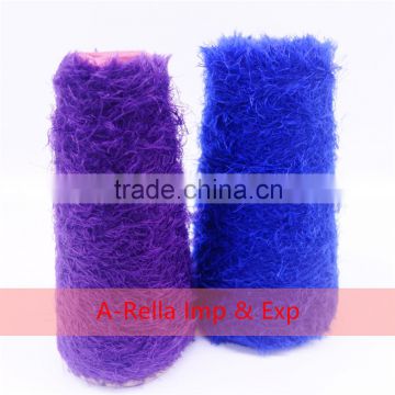 100% polyester feather yarn for hand knitting feather yarn hand knitting yarn