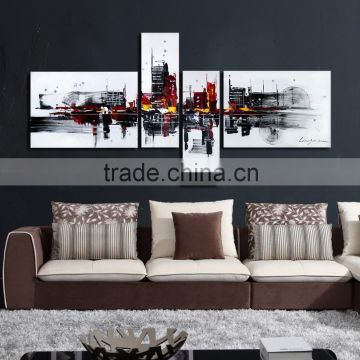 modern abstract oil painting black white