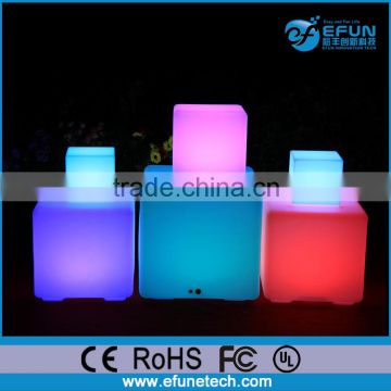 battery rechargeable rgb color illuminated led cube light furniture