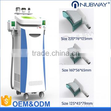 Flabby Skin CE / FDA Approved Cryo + RF + Cavitation Double Chin Removal Cryolipolysis Fat Freeze Slimming Machine With Different Size 5 Treatment Handles
