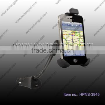 Goose Neck Universal Car Holder with Charger for Smartphone