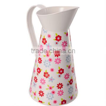 Flowers Jug with PVC full wrap design Garden Galvanized pitcher garden pots home pots pitcher Milk jug