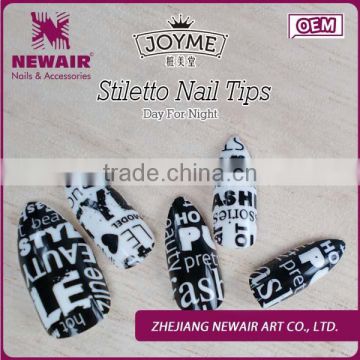 New arriva stiletto Abs nails best acrylic nail brand day for night dtyle stiletto full nail tips