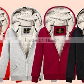 2017 new product hot style women plain zipper hoody