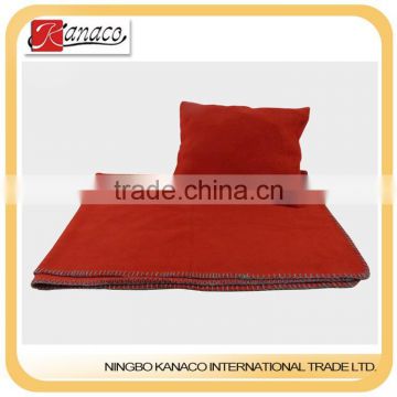 Red Coral Fleece Blanket with Pillow(KN-BL-08)