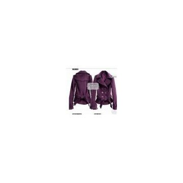 Korea New Purple Two Row Button Coat-Lapel Short Jacket