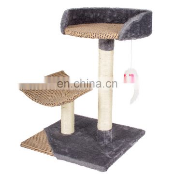 grey middle size bar sisal carpet cat scratcher with playing toy