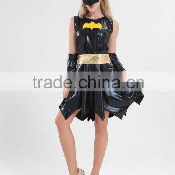 walson Sexy Halloween Batgirl Hero Black Dress Mask Gloves Fancy Costume Cosplay
