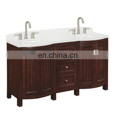 Guangzhou luxury solid wood bathroom vanity cabinet unit
