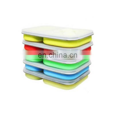 Bento Lunch Box, Collapsible and Leakproof Silicone Food Storage Containers, Kids Lunch Box