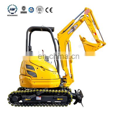 Hengwang HW-26 New Arrival Hydraulic Mini Digger Excavator Mini Excavator Mini Digger For Home use