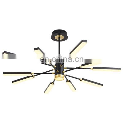 Post Modern Metal Chandelier for Home Iron Spider LED Pendant Light Luxury Living Room Ceiling Lamp