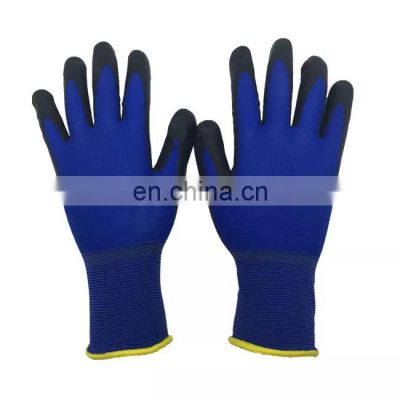 Factory Direct Custom Logo 18G Polyester Nylon Liner Knitted PU Coated Protective Safety Gloves For Work