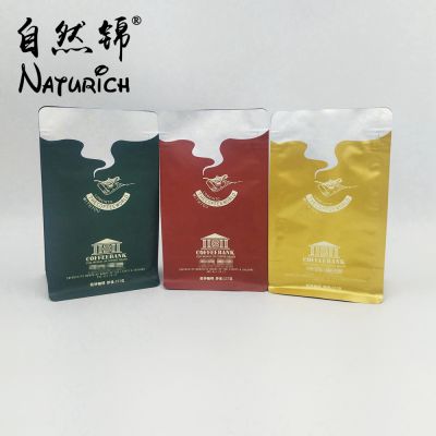 Quad seal coffee bean packaging bag Food Mylar pouch