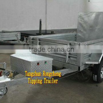 Hot dipped galvanized hydraulic 8x5 tipping trailer/ tipper trailer/ farm trailer