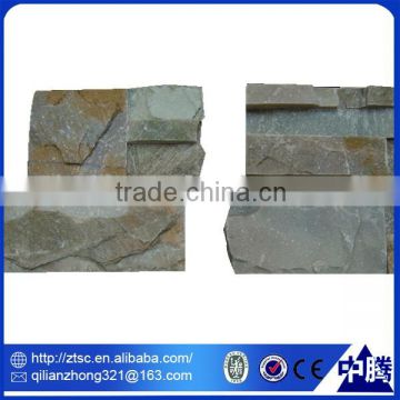 rusty slate ledge stone, corner cultured stone tv background stone wall cladding tile panel in villa,