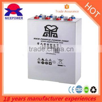 OPzV tubular GEL lead acid battery 2v OPzV battery 2V 3000ah