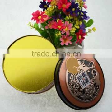 chinese mid-autumn festival gift mooncake small metal tin box with beautiful decoration