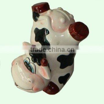 Ceramic Mini Dairy Cow Coin Bank