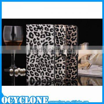 Hot Gray Color Leopard Design Leather Wallet Case Cover for iPhone 6