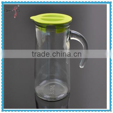 Clear Empty glass drinking jar water jug with lid