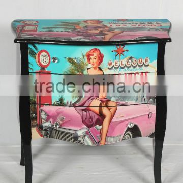 Marilyn Monroe Design Antique Handmade Cabinet Furniture