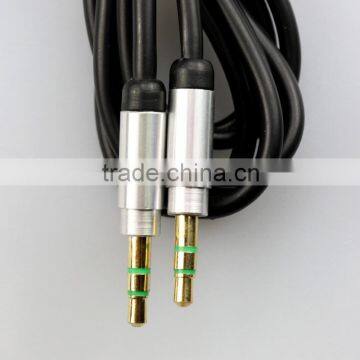 High quality 3.5mm flat audio cable with 3.5mm Stereo male to male metal plugs Gold plated