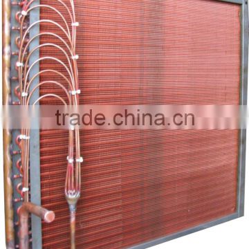 copper tube with copper fin evaporator heat exchanger for air cooled