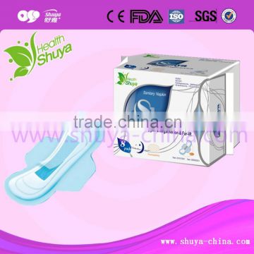 Cotton Material and Winged Shape sanitary pad in china