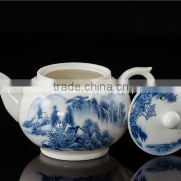 300cc Blue Landscape Ceramic Tea Pot/teapot