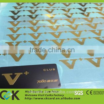 patched metal logo pvc card from China golden manufacturer