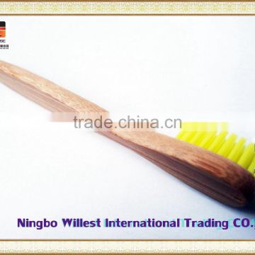 Popular simple design yellow bristle bamboo toothbrush for children