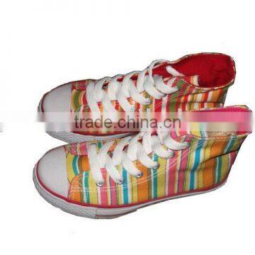 Vulcanized Canvas Shoes-colorful stripes