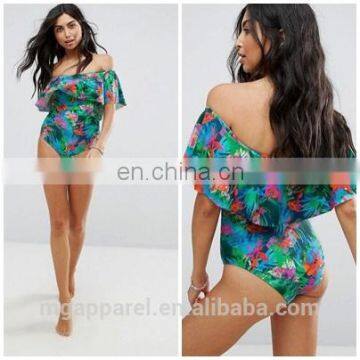 Wholesale High Quality Cheap Pretty Sexy One Piece Women Floral Bikini Swimwear