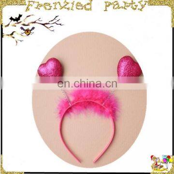 New arrival pink heart plastic sweety headband FGHD-0108