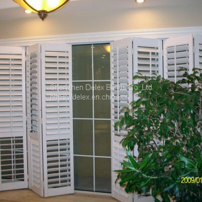 white color plantation shutter for door