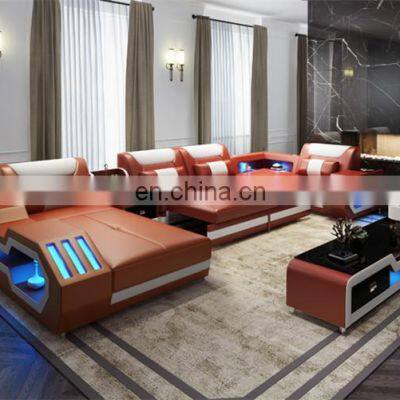 Modern design leather sofa set living room furniture