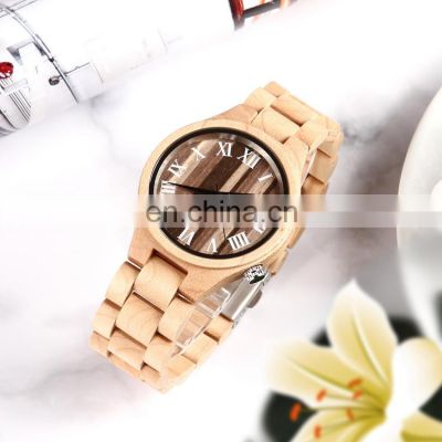 GOHUOS 16064 Mens Fashion Wrist Watch Quartz Wood Strap Wristwatches Wooden Watch For Men