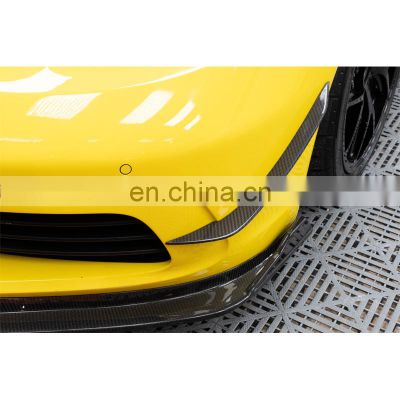 Custom Made Perfect Fitment Aerodynamic 100% Real Dry Carbon Fiber Front Bumper Canards For Porsche 718